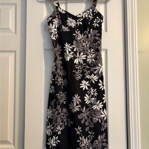 black & white floral dress